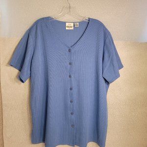 TR  Bentley Plus women's Blue knit Short Sleeve Sweater